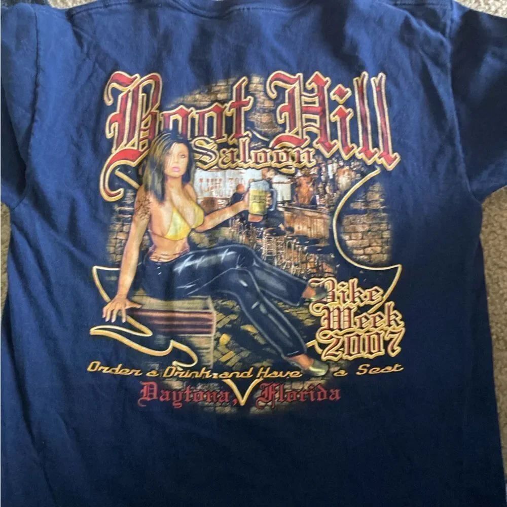 Mens Boot Hill Saloon Bike Week 2007 Tshirt